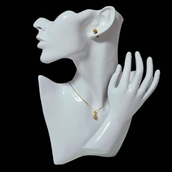 AUTHENTIC GOLDEN SOUTHSEA PEARL Earrings & Pendant - Picture 3 of 7